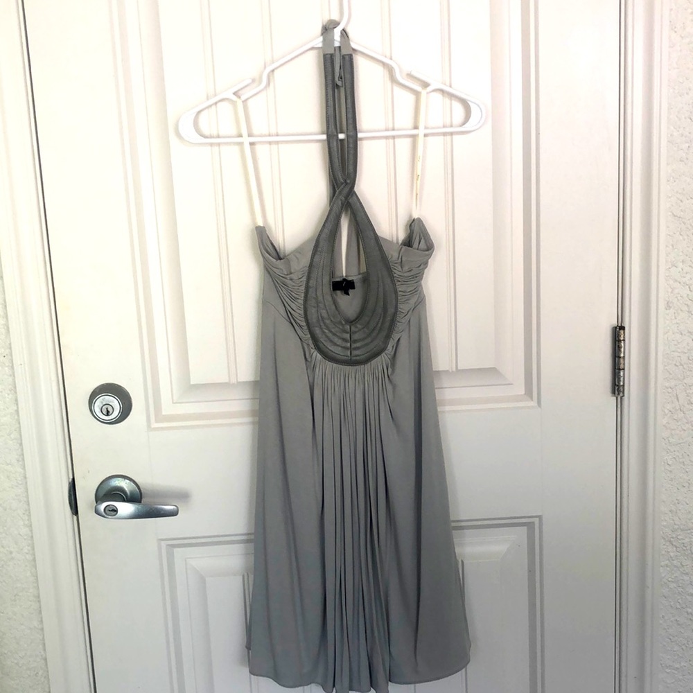 Gray keyhole front mini dress